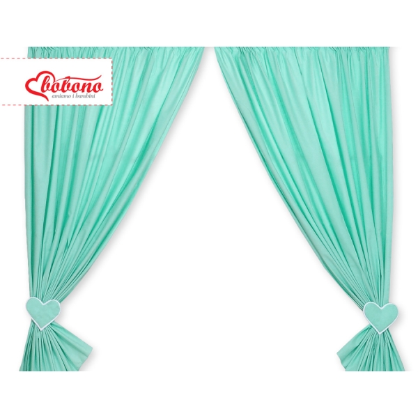 Gordijnen voor Babykamer - Harten Mint