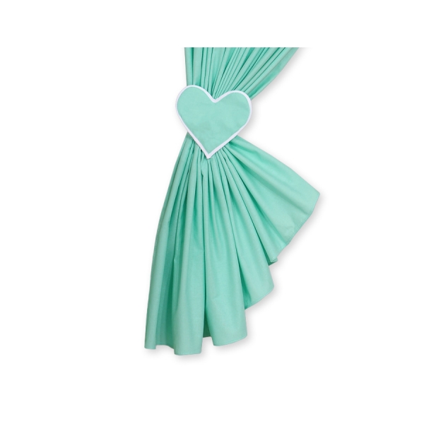 Gordijnen voor Babykamer - Harten Mint