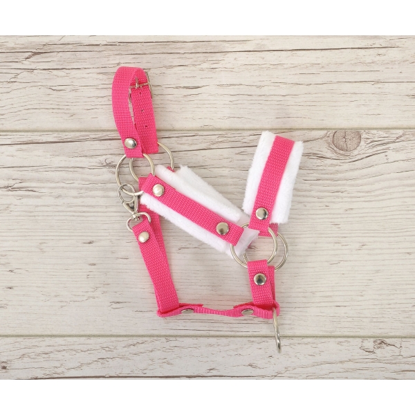 Halster voor Stokpaardje Hobby Horse  met witte Bont