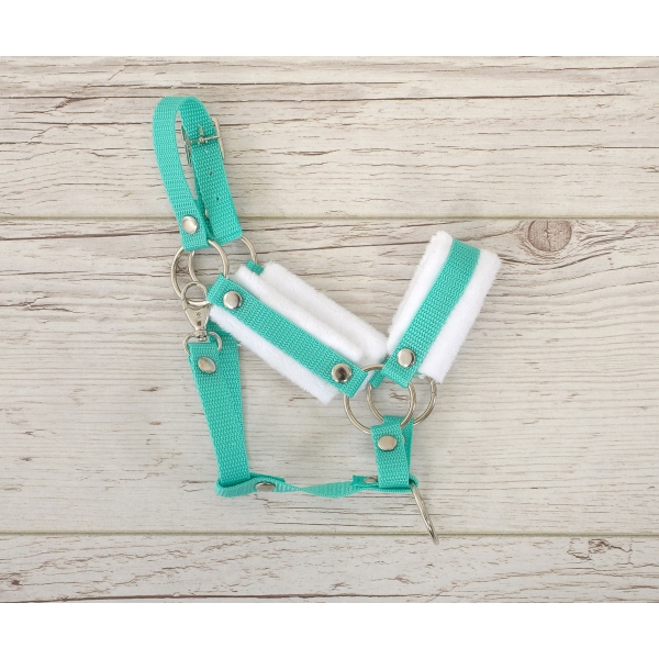 Halster voor Stokpaardje Hobby Horse Mint met witte Bont