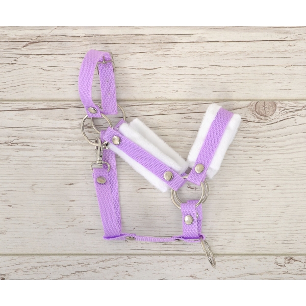 Halster voor Stokpaardje Hobby Horse Purper met witte Bont