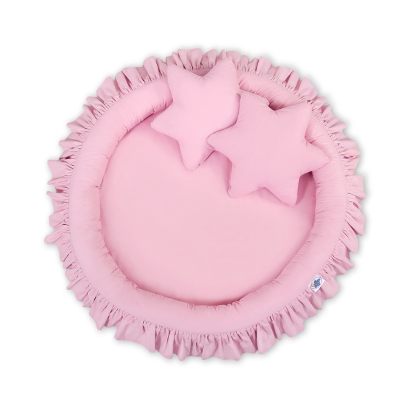Hangende Klamboe + Nest met Volant + Kussens Roze Voor Meisjes