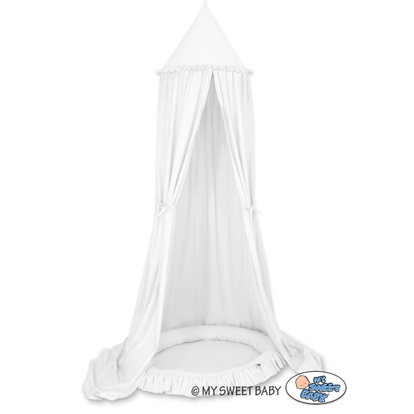 Hangende Luifel met Nest met Volant  voor Kinderkamer Wit