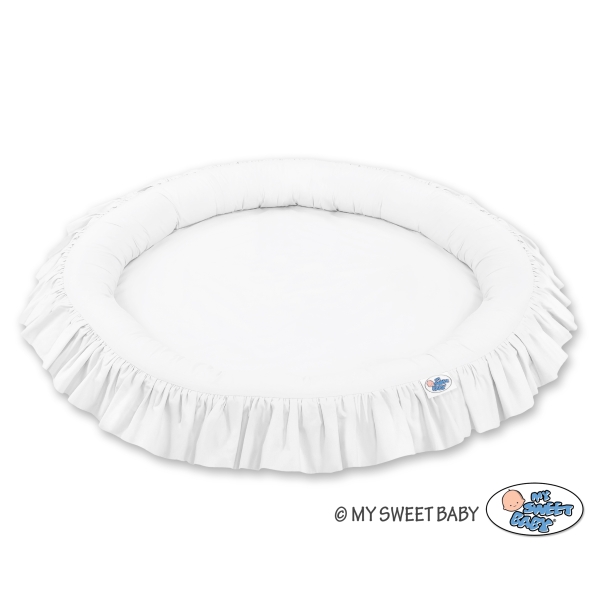 Hangende Luifel met Nest met Volant  voor Kinderkamer Wit