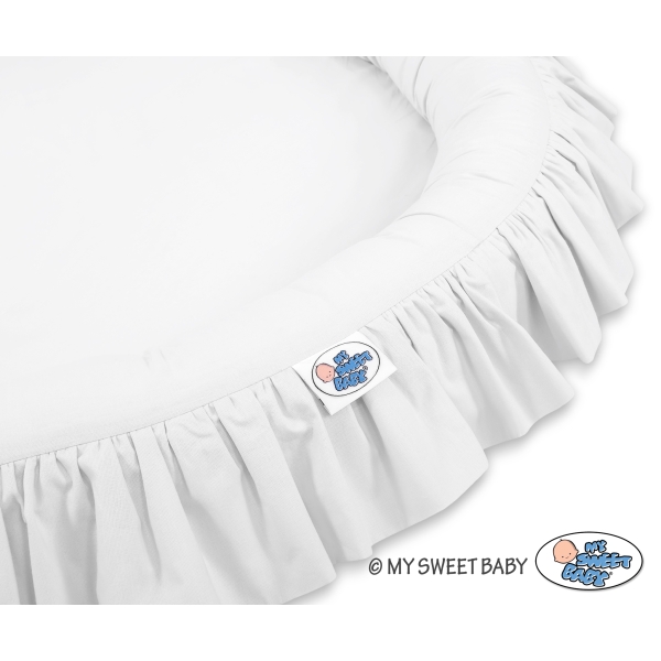 Hangende Luifel met Nest met Volant  voor Kinderkamer Wit