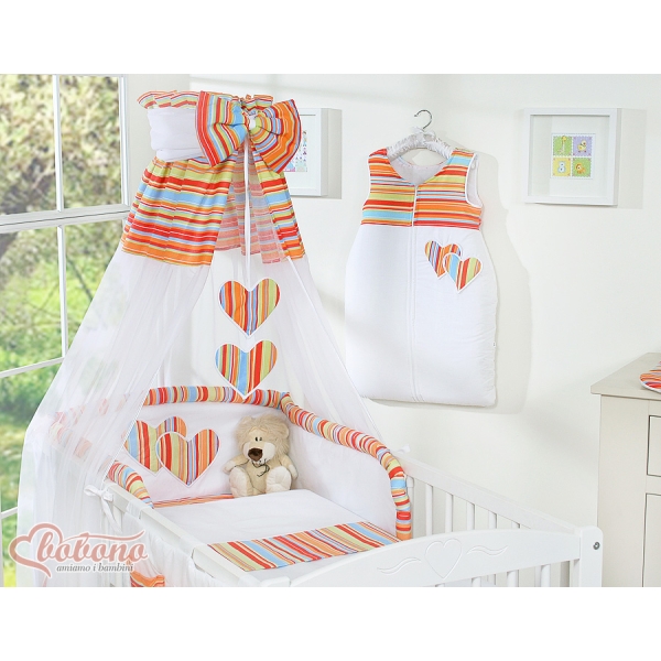 Hemeltje van Tule voor Babybed - Harten Oranje Snijder