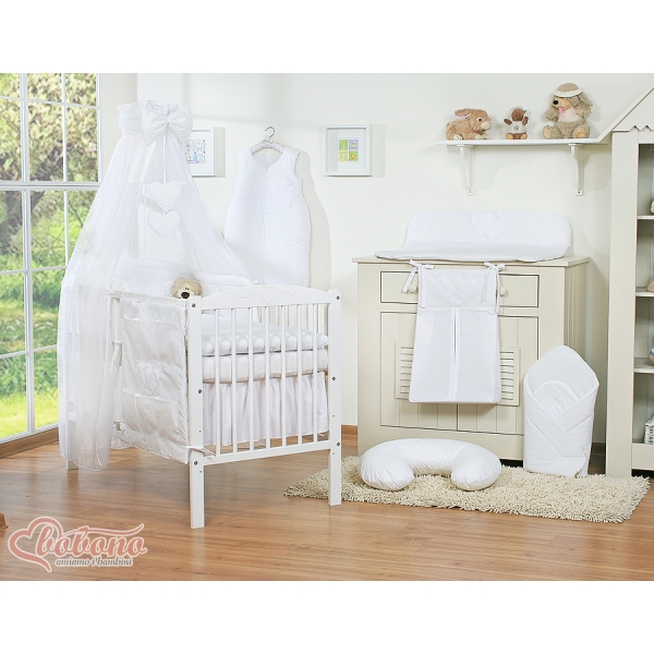 Hemeltje van Tule voor Babybed - Harten Wit