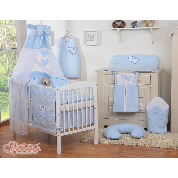 Hemeltje van Tule voor Kinderbed - Harten Blauw