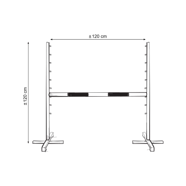 Hindernis voor Stokpaarden 120 cm met Stang 50mm Blauw