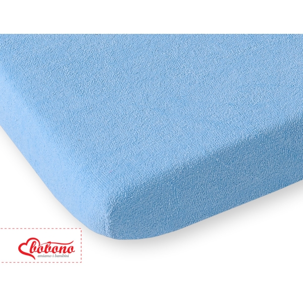 Hoeslaken van Frotte (Badstof) voor Kinderbed 120x60 cm Blauw