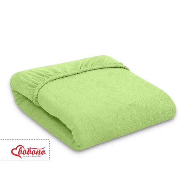 Hoeslaken van Frotte (Badstof) voor Kinderbed 140x70cm Groen