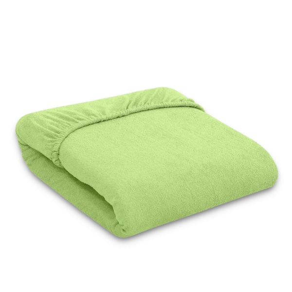 Hoeslaken van Frotte (Badstof) voor Kinderbed 140x70cm Groen