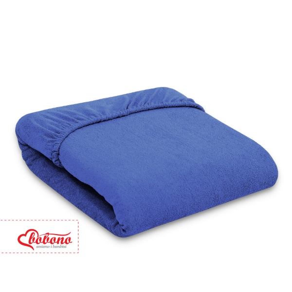 Hoeslaken van Frotte (Badstof) voor Kinderbed 80x200 cm Donkerblauw