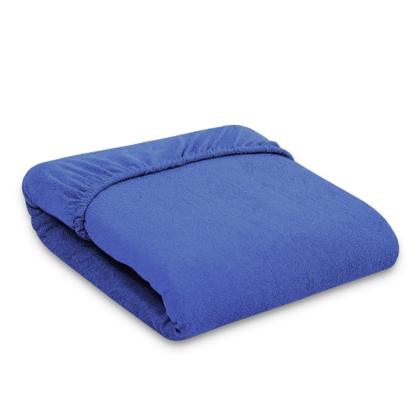 Hoeslaken van Frotte (Badstof) voor Kinderbed 80x200 cm Donkerblauw