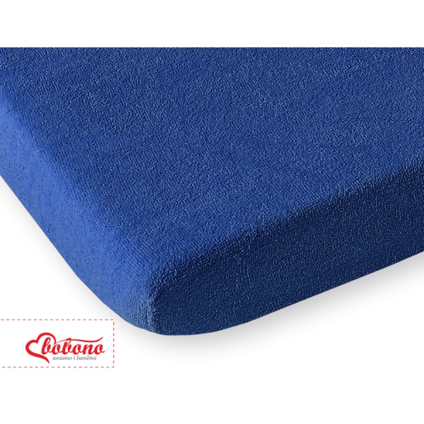 Hoeslaken van Frotte (Badstof) voor Kinderbed 80x200 cm Donkerblauw