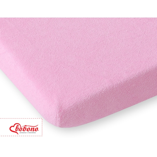 Hoeslaken van Frotte (Badstof) voor Kinderbed 80x200 cm Roze