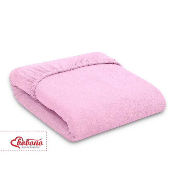 Hoeslaken van Frotte (Badstof) voor Kinderbed 80x200 cm Roze