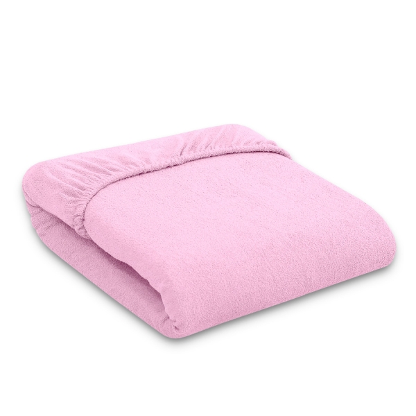 Hoeslaken van Frotte (Badstof) voor Kinderbed 80x200 cm Roze