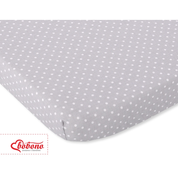 Hoeslaken van Katoen voor Ledikant 120x60 cm Grijs Polkaprikker