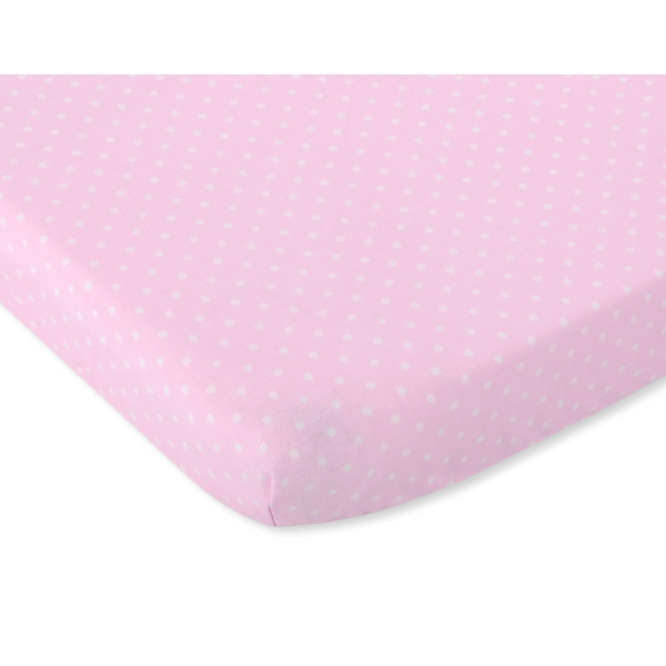 Hoeslaken van Katoen voor Ledikant 140x70 cm Roze Polkaprikker