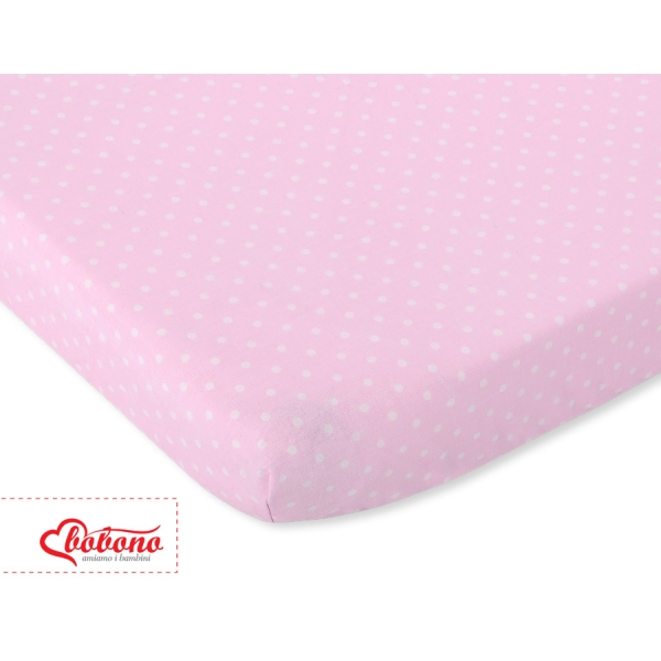 Hoeslaken van Katoen voor Ledikant 140x70 cm Roze Polkaprikker