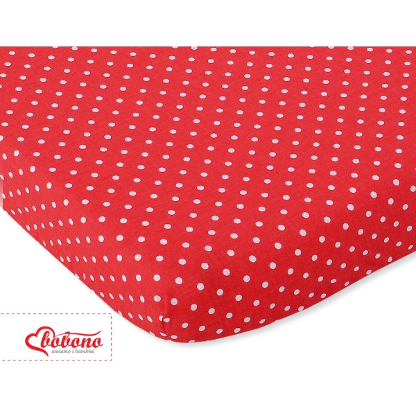 Hoeslaken voor Ledikant 120x60 cm Katoen Rood Polkaprikker