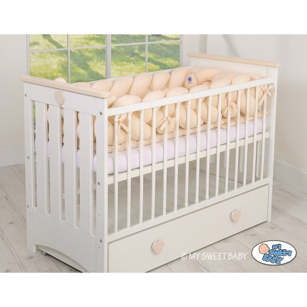 Hoofdbeschermer Gevlochten 360cm Ledikant Beige