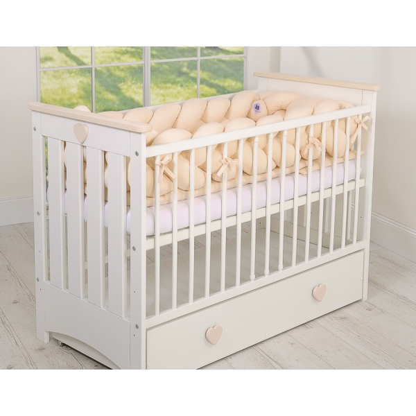 Hoofdbeschermer Gevlochten 360cm Ledikant Beige