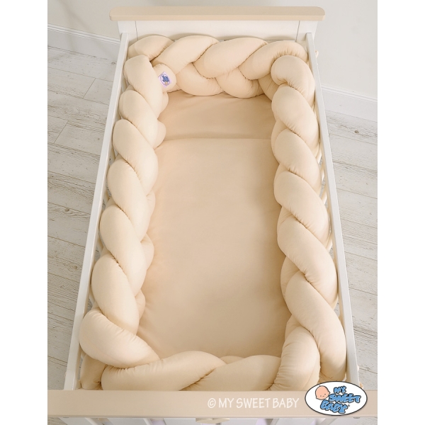 Hoofdbeschermer Gevlochten 360cm Ledikant Beige