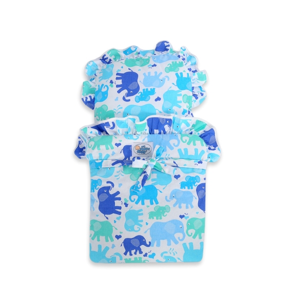 Houten Poppenwagen met Dekentje Mint Wit