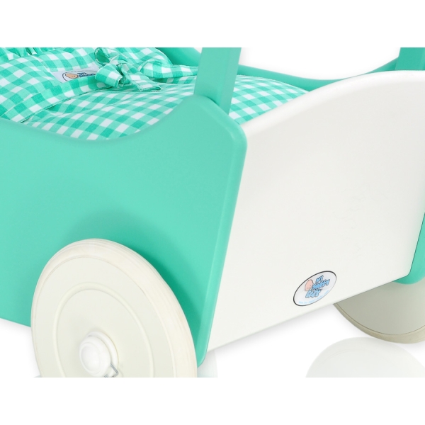 Houten Poppenwagen Mint Wit