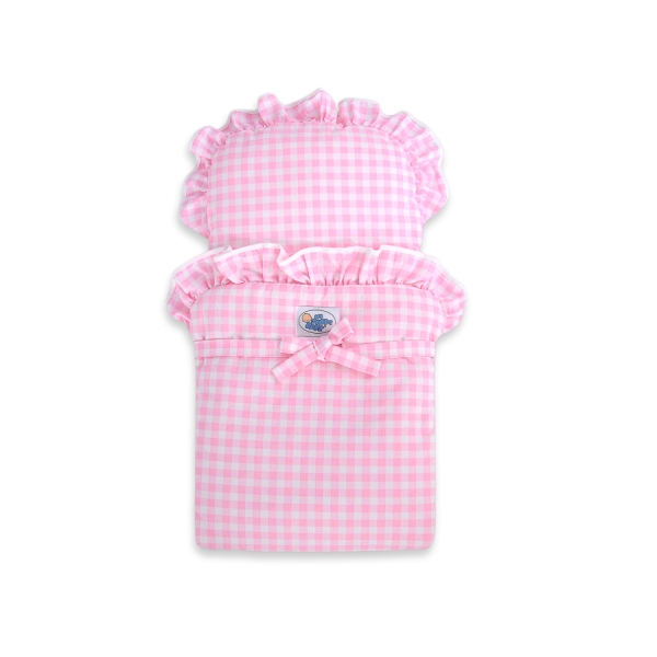 Houten Poppenwagen Roze Wit