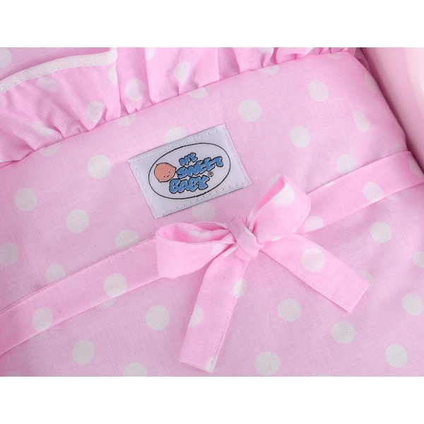 Houten Poppenwagen Roze Wit