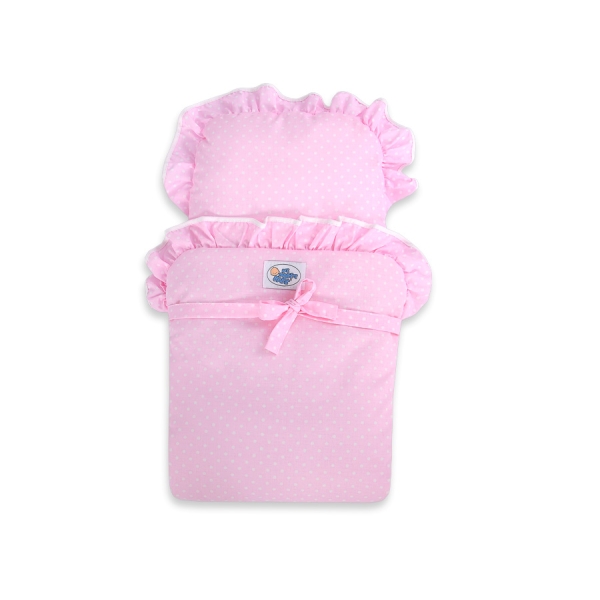 Houten Poppenwagen Roze Wit