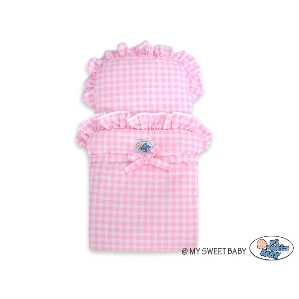 Houten Poppenwagen Roze Wit