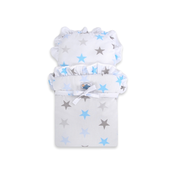 Houten Poppenwagen Wit Blauw