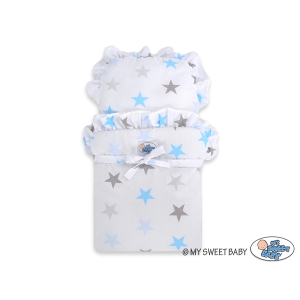 Houten Poppenwagen Wit Blauw