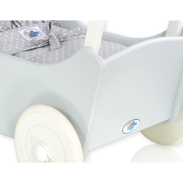 Houten Poppenwagen Wit Grijs