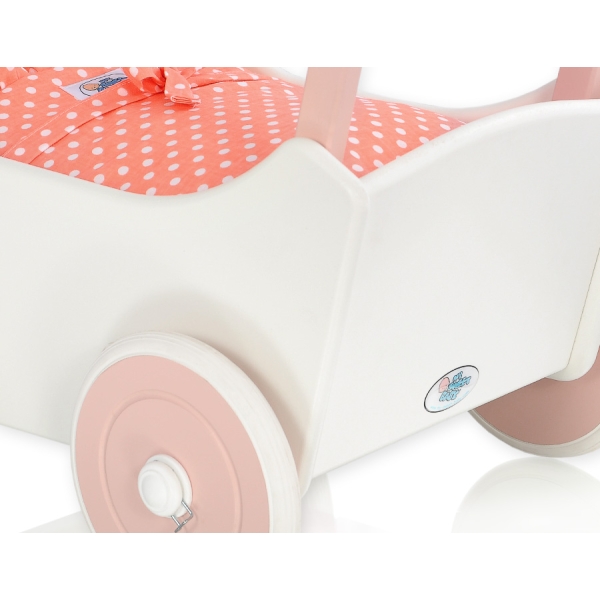 Houten Poppenwagen Wit Poederroze