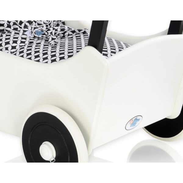 Houten Poppenwagen Wit Zwart