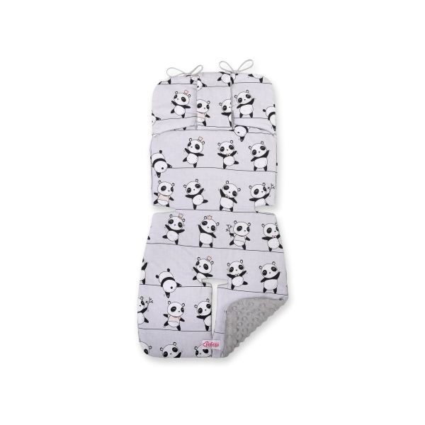 Inlegkussen Kinderwagen Grijs Panda