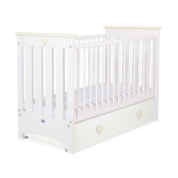 Kinderbed 120x60 cm met Lade - Lorenzo III MAXI Ivoor Wit