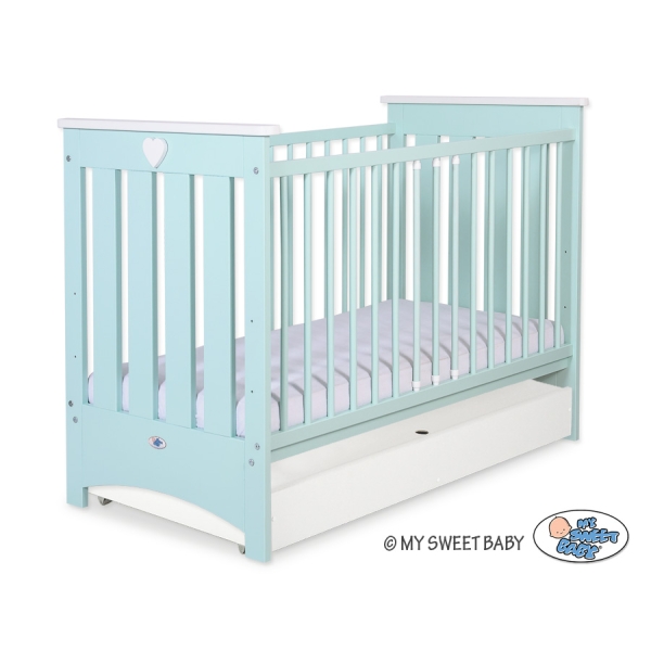 Kinderbed 120x60 cm met Lade Mint - Lorenzo III STANDARD