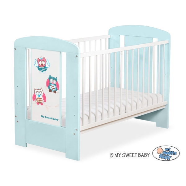 Kinderbed 120x60 cm - Owls Bigi Zibi & Adele Mint Gelukkige Uilen
