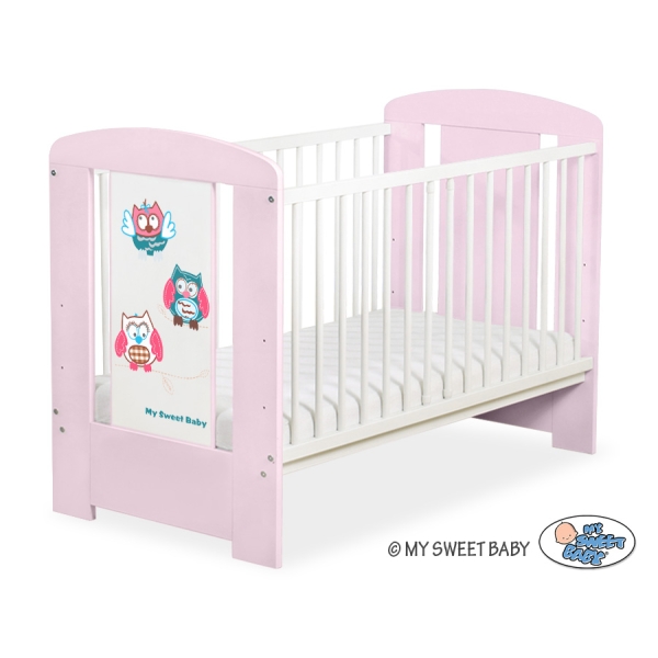 Kinderbed 120x60 cm - Owls Bigi Zibi & Adele Roze Gelukkige Uilen
