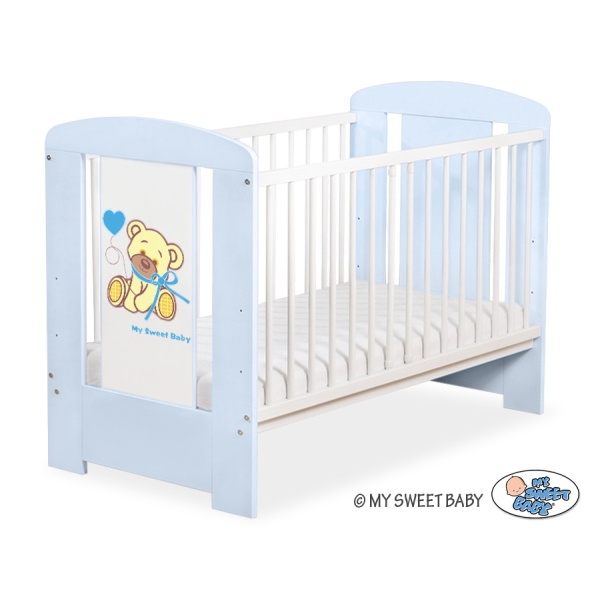 Kinderbed 120x60 cm - Tedy Bear with bow Blauw Bear With Bow