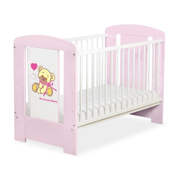 Kinderbed 120x60 cm - Tedy Bear with bow Roze Bear With Bow