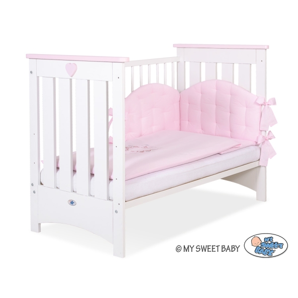 Kinderbed Lorenzo 120x60 cm - Roze Wit