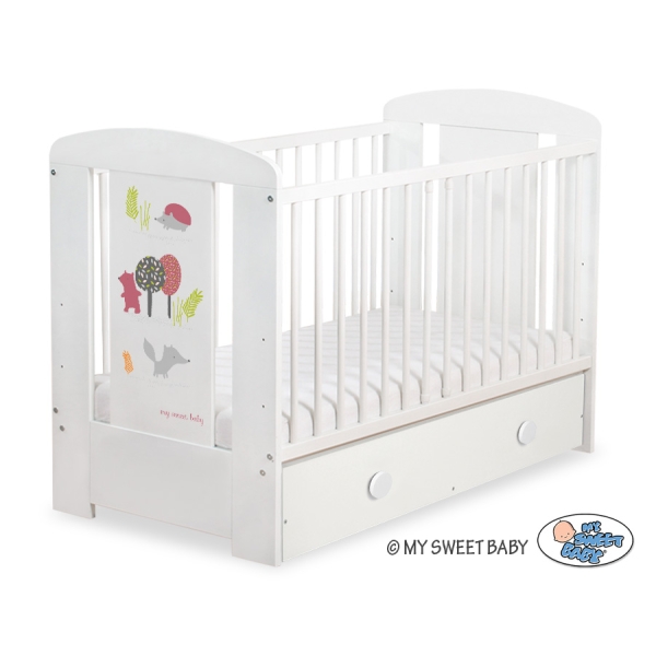 Kinderbed met Lade 120x60 cm - Happy balloons MAXI Woud