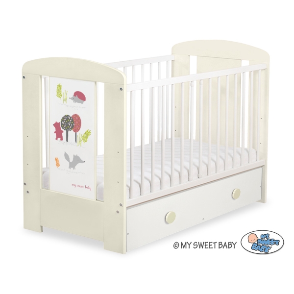 Kinderbed met Lade 120x60 cm - Happy balloons MAXI Woud